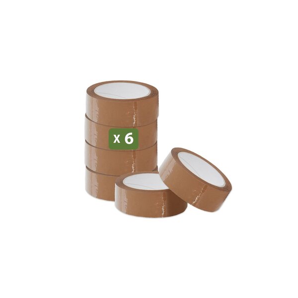 Pack and Move - Lot 6 rouleaux ruban adhésif marron pour emballage et déménagement - 66 m - Qualité Premium
