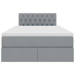 vidaXL Lit de rangement LED avec matelas Gris clair 120 x 200 cm Tissu