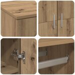 vidaXL Haut de Mobilier avec étagère chêne artisanal 80 x 39 x 178 cm