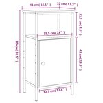vidaXL Tables de chevet 2 Pièces noir 41x31x80 cm bois d’ingénierie