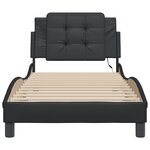 vidaXL Cadre de lit avec LED sans matelas noir 100x200 cm