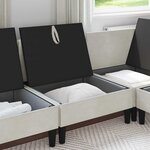 vidaXL Canapé moyen avec rangement Crème Velours
