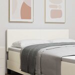 vidaXL Tête de lit LED Crème 144 cm Tissu en velours côtelé