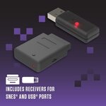 Manette Sans Fil - RetroBit Legacy 16 Grise - Switch, PC, Steam, Raspberry Pi, SNES, Android
