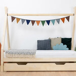 Lit Tipi enfant bois massif gris 120 x 200 cm