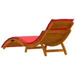 Chaises longues vidaXL avec coussins - 2 pièces en bois d'acacia rouge