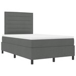 vidaXL Lit à ressorts avec matelas et LED - Gris foncé - 120x200 cm Tissu