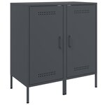 vidaXL Buffets 2 Pièces anthracite 36x39x79 cm acier