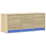 vidaXL Meuble TV avec LED chêne sonoma 97x34x40 cm bois d'ingénierie