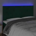 vidaXL Tête de lit à LED Vert foncé 180x5x118/128 cm Velours