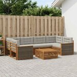 vidaXL Ensemble de canapés d'extérieur 7 pc Naturel et gris clair