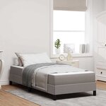 vidaXL Lit à ressorts avec matelas Taupe 90 x 200 cm tissu