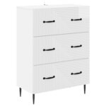 vidaXL Armoire à tiroirs Blanc brillant 66 x 34 5 x 89 5 cm