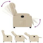 vidaXL Fauteuil inclinable crème tissu