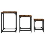 vidaXL Tables basses gigognes 3 Pièces chêne fumé bois d'ingénierie