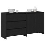 vidaXL Buffet avec tiroir 2 Pièces Noir 70 x 41 x 75 cm Bois d'ingénierie