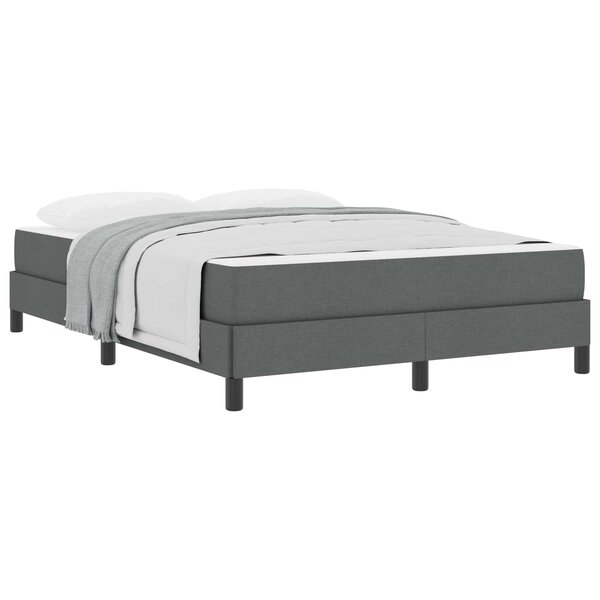 vidaXL Lit à ressorts avec matelas Gris foncé 160 x 200 cm tissu