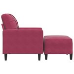 vidaXL Fauteuil avec repose-pied Rouge bordeaux 60 cm Velours