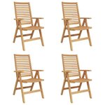 vidaXL Chaise de jardin 4 Pièces Marron 52 x 64 5 x 108 cm