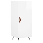 vidaXL Buffet haut Blanc brillant 34 5x34x180 cm Bois d'ingénierie