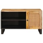 vidaXL Meuble TV Marron 80 x 33 x 46 cm Bois de mangue massif