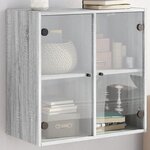 vidaXL Armoire murale avec portes en verre sonoma gris 68x37x68 5 cm