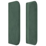 vidaXL Tête de lit avec oreilles Vert foncé 103x16x78/88 cm Velours