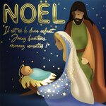 Carte Joyeux Noël avec Enveloppe Blanche 15x15cm