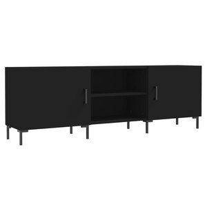 vidaXL Meuble TV noir 150x30x50 cm bois d'ingénierie