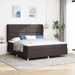 vidaXL Lit à ressorts avec matelas gris foncé 90x190 cm Marron foncé
