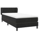 vidaXL Sommier à lattes de lit avec matelas noir 90x220 cm velours
