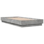 vidaXL Cadre de lit gris béton 75x190 cm bois d'ingénierie