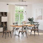 vidaXL Table à manger avec bord naturel 200x100x74cm bois massif chêne