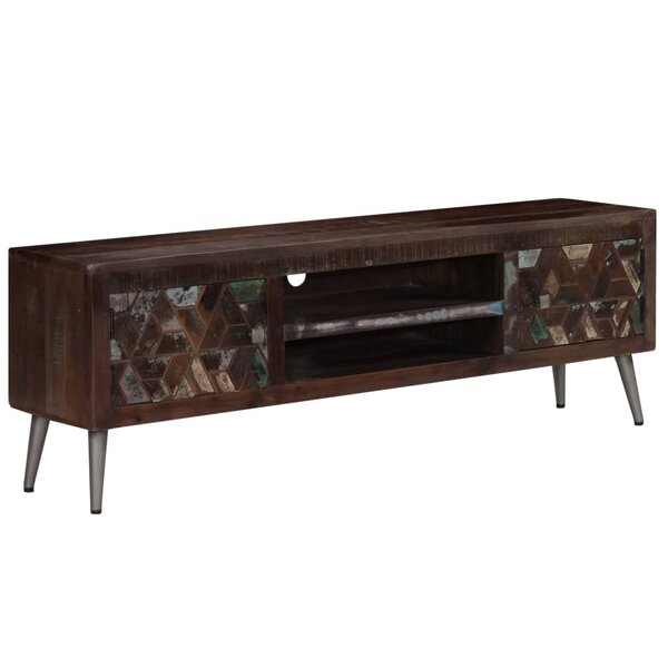 vidaXL Meuble TV Bois de récupération solide 140 x 30 x 45 cm
