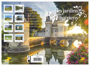 Collector 8 timbres - Les jardins ligériens - Lettre Verte