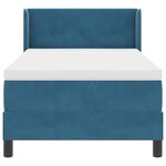 Lits à sommier tapissier vidaXL avec matelas Bleu foncé 90x190 cm Velours