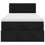 vidaXL Cadre de lit ottoman avec matelas noir 90x200 cm velours