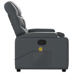 vidaXL Fauteuil de massage inclinable gris similicuir