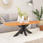 vidaXL Dessus de table 100x40x2 5 cm ovale bois massif d'acacia