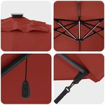 vidaXL Parasol Roma à Bras Déporté Rouge et Noir 352 x 251 x 265 cm
