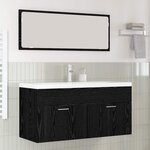 vidaXL Cabinet de salle de bain Chêne noir 100 x 38 5 x 46 cm