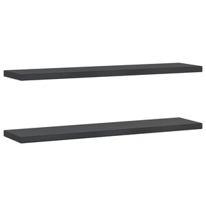vidaXL Étagères murales 2 Pièces 100x23 5x3 cm noir acier inoxydable