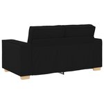 Canapé 3 pièces vidaXL avec coussins en tissu noir