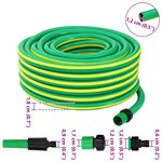 vidaXL Tuyau de jardin 5 couches Vert et jaune 12 mm PVC