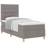 vidaXL Lit à ressorts avec tête de lit Taupe 90 x 200 cm tissu