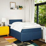 vidaXL Sommier à lattes de lit avec matelas Bleu 120x200 cm Tissu