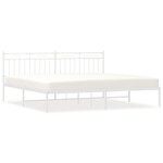 vidaXL Cadre de lit métal sans matelas et tête de lit blanc 200x200 cm