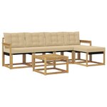 vidaXL Ensemble de canapés d'extérieur 6 pc Blanc et Beige