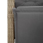 vidaXL Ensemble à manger de jardin et coussins 3 Pièces Beige poly rotin