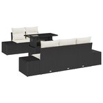 vidaXL Ensemble de canapé de jardin 6 Pièces Noir  Crème 100 x 55 x 73 cm